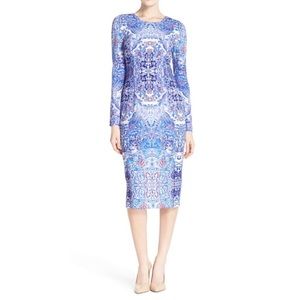 Maggy London Ornate Crested Flower Print MidiDress